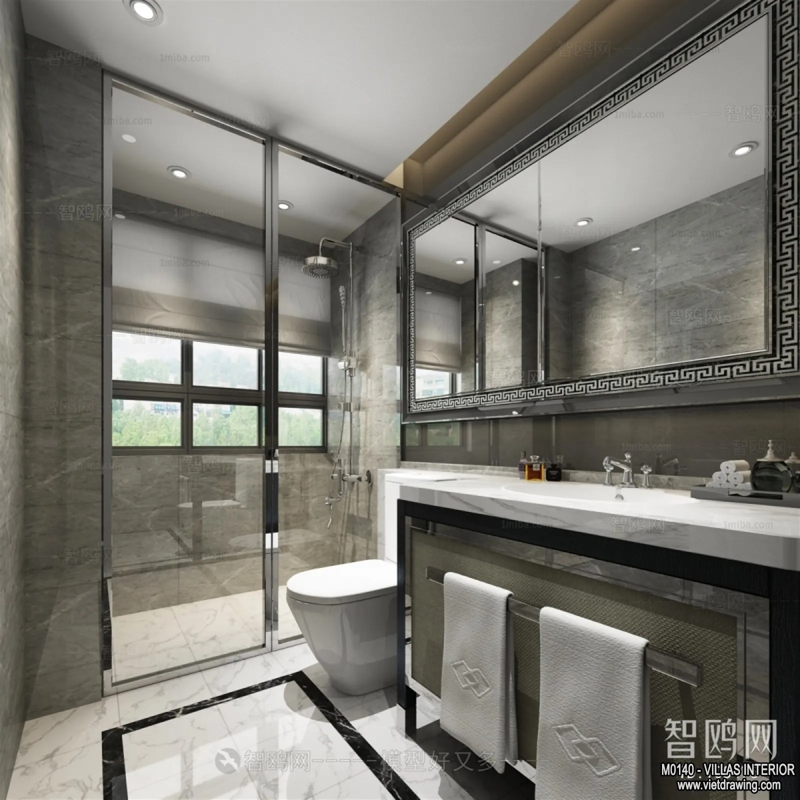 Bathroom - Villas 3D Interior Scene - 3D Models - 074