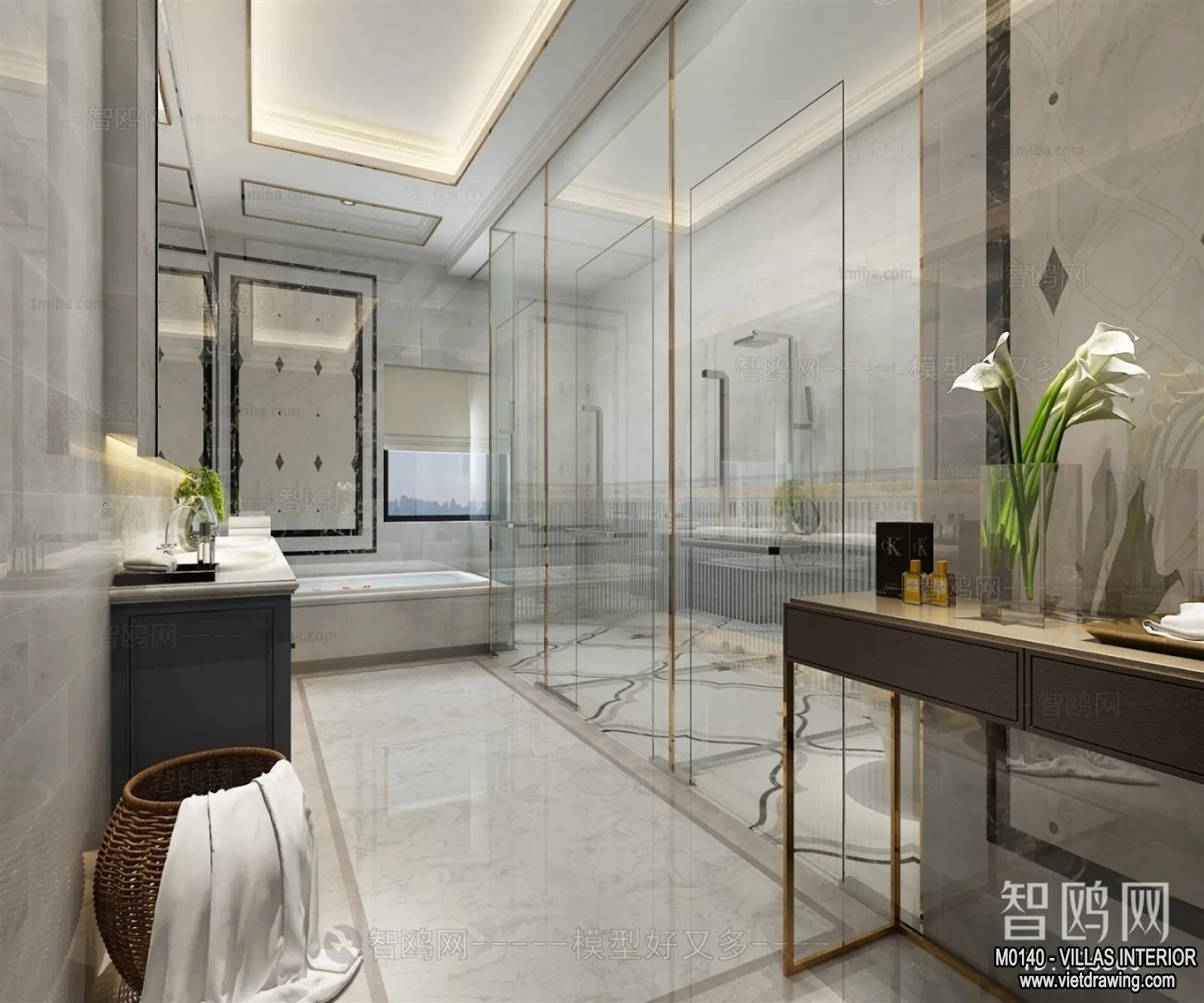 Bathroom - Villas 3D Interior Scene - 3D Models - 078