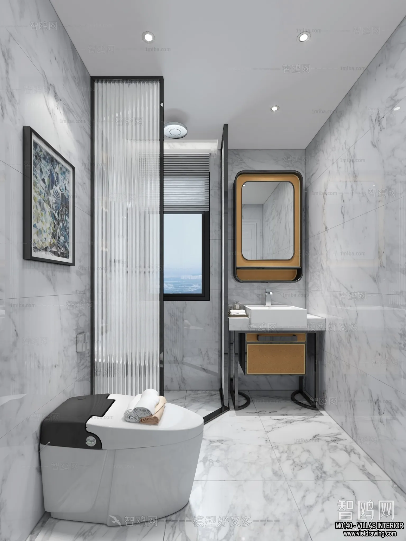 Bathroom - Villas 3D Interior Scene - 3D Models - 083