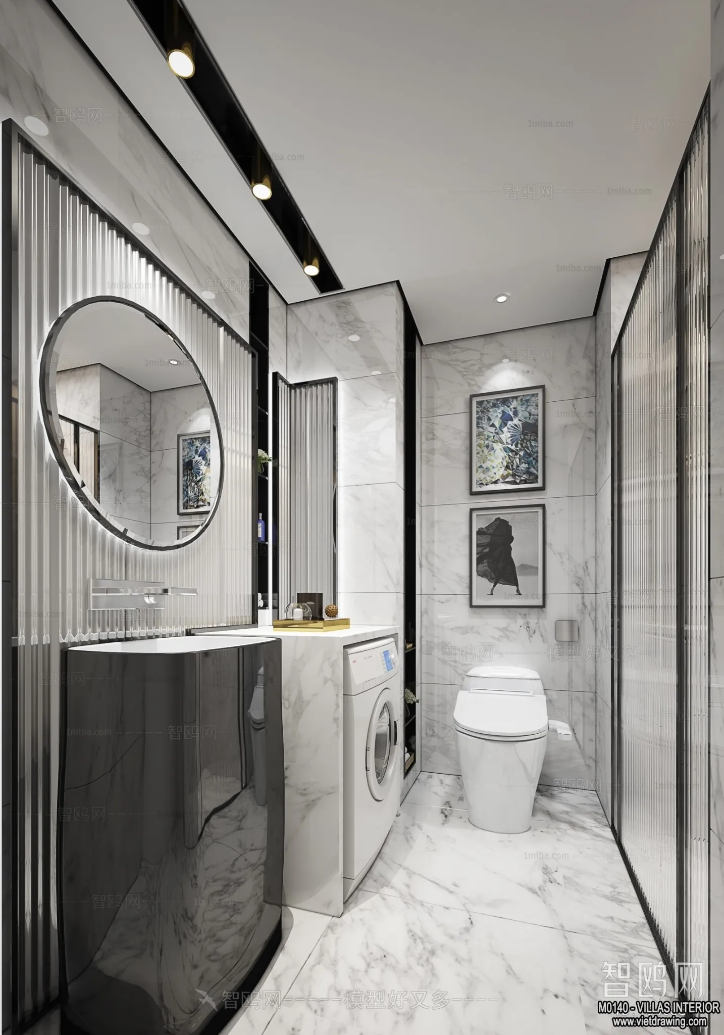 Bathroom - Villas 3D Interior Scene - 3D Models - 084