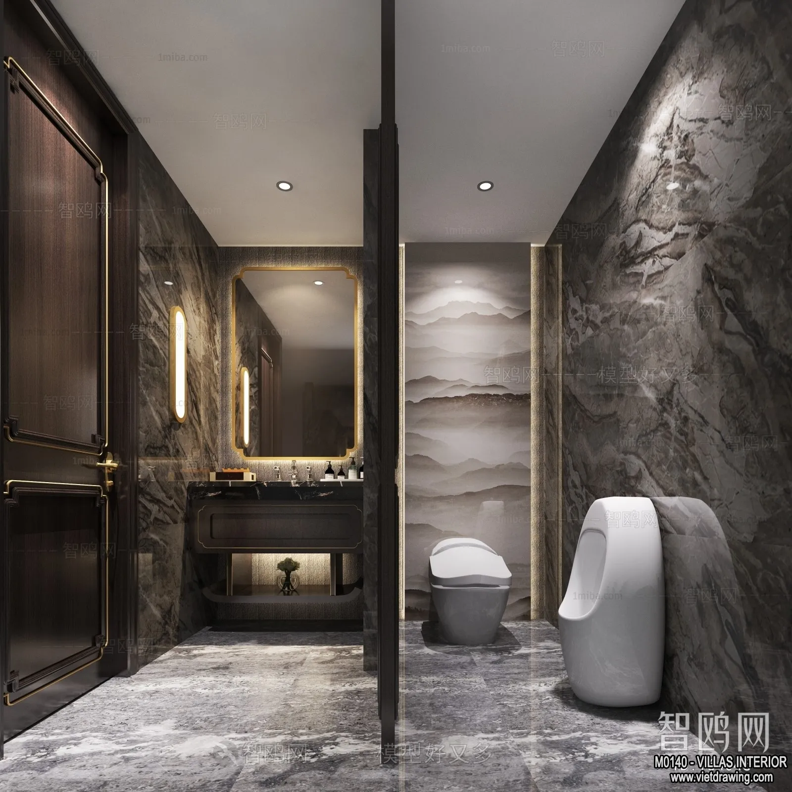 Bathroom - Villas 3D Interior Scene - 3D Models - 085