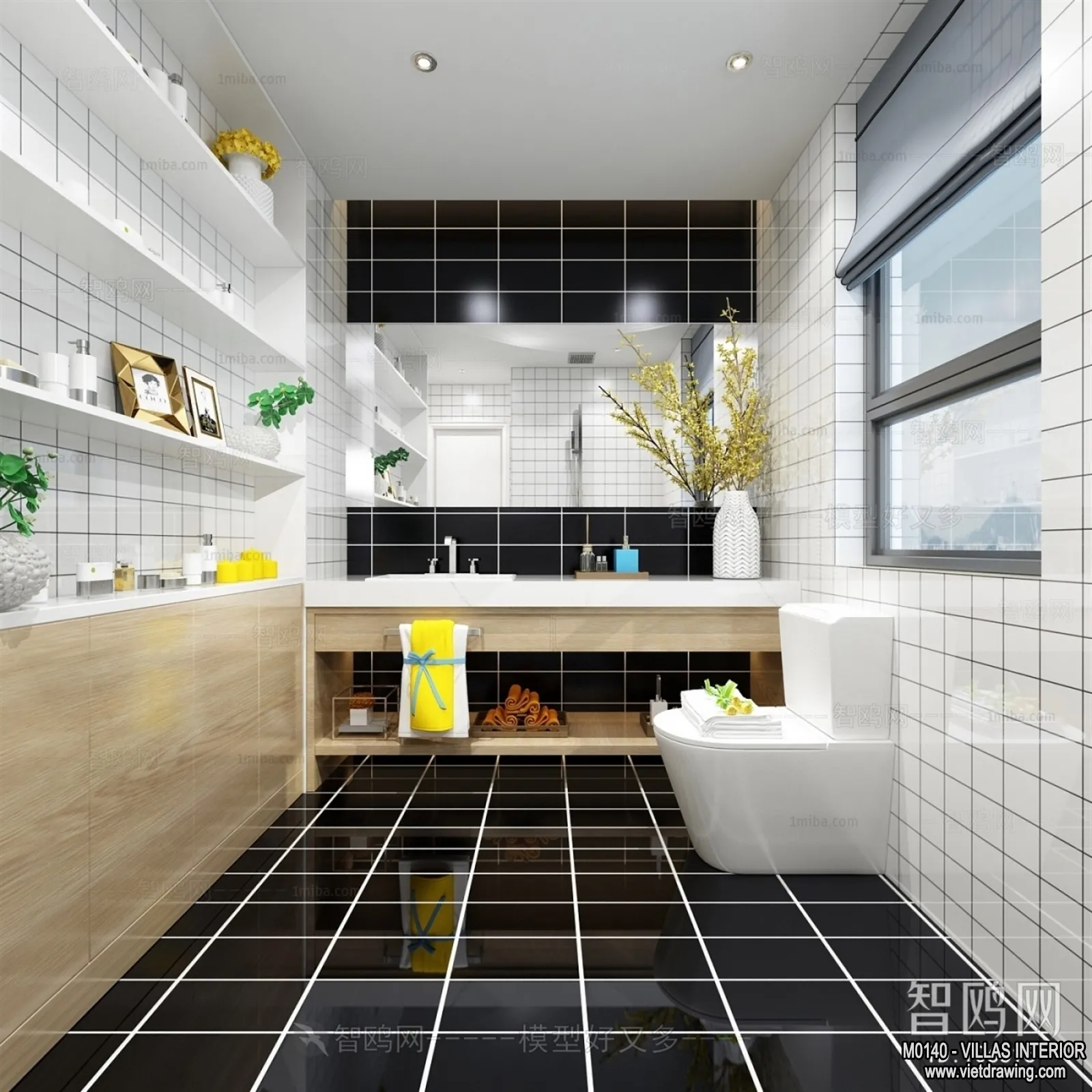 Bathroom - Villas 3D Interior Scene - 3D Models - 086