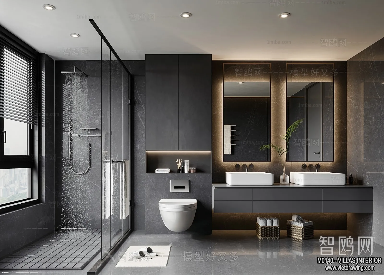 Bathroom - Villas 3D Interior Scene - 3D Models - 087