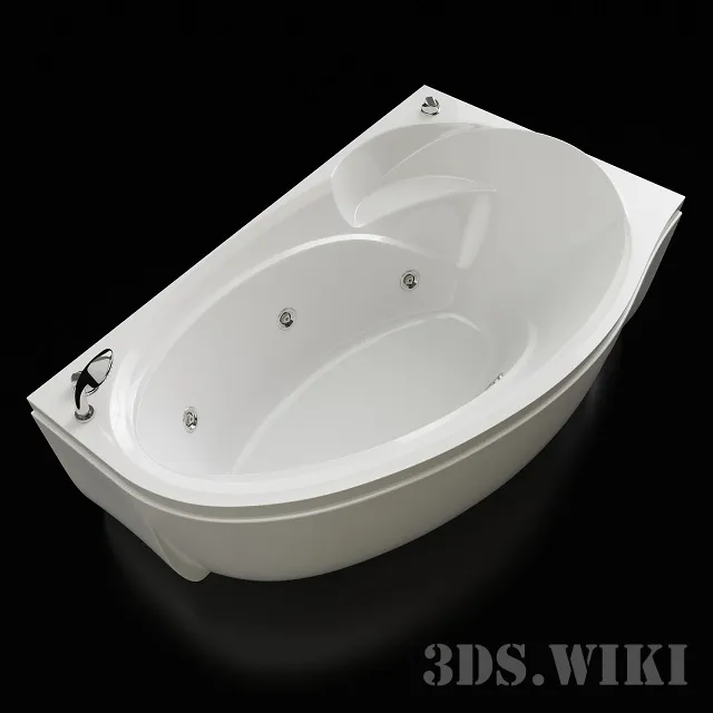 bathroom - Vis Vitalis acrylic corner bathtub 3D Model