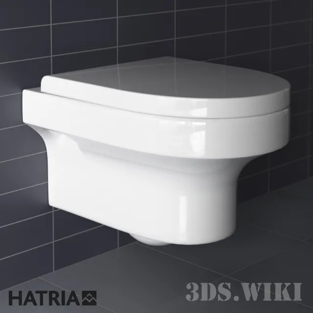 bathroom - Wall-hung toilet Hatria Daytime 3D Model