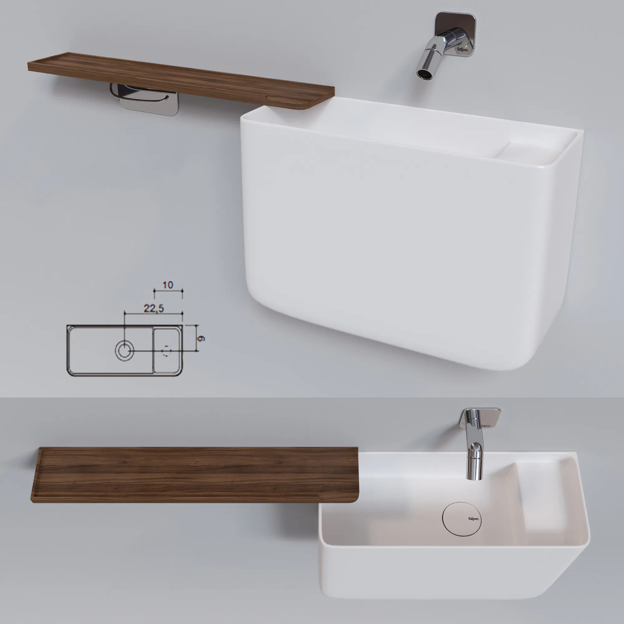 bathroom - Washbasin Falper Bauletto 3D Model