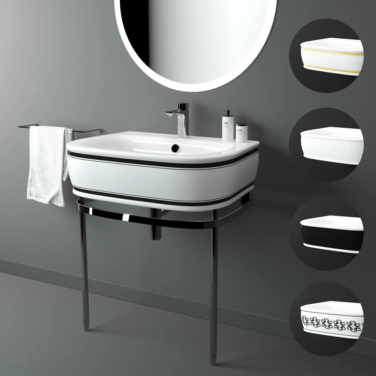 bathroom - Washbasin Roca Meridian 02 3D Model