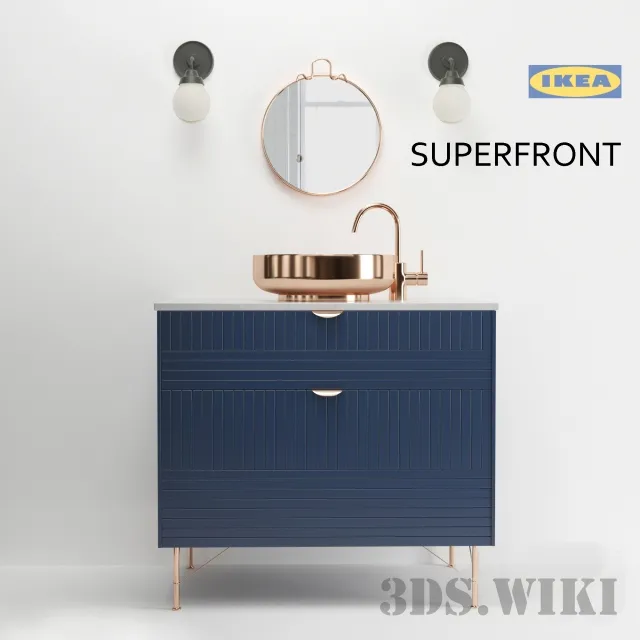 bathroom - Washbasin Superfront PARALLELS wall lamp VITEMOLLA 3D Model