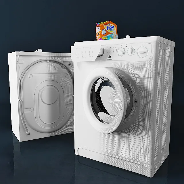 bathroom - Washing machine Indesit model ws84tx 3D Model