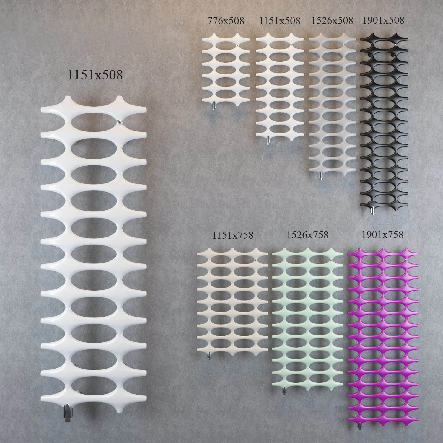 bathroom - Water heated towel rail Ideos Kermi 3D Model