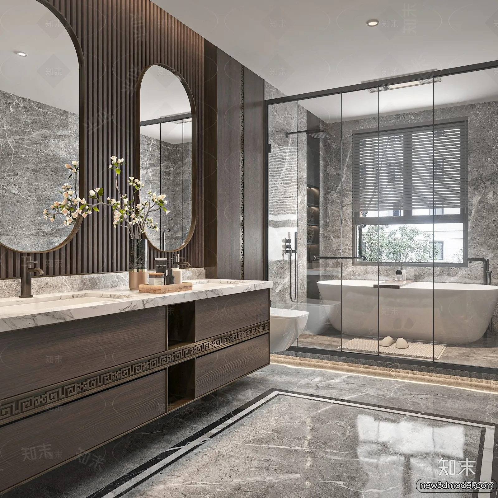 Bathroom - WC - Restroom - 3D Interior Scene - Modern Style - 020