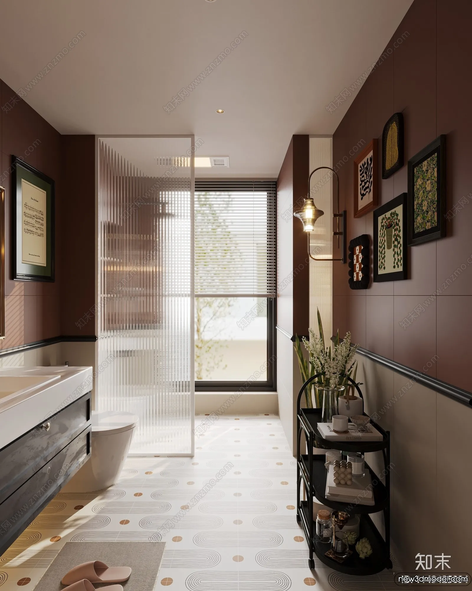 Bathroom - WC - Restroom - 3D Interior Scene - Modern Style - 028