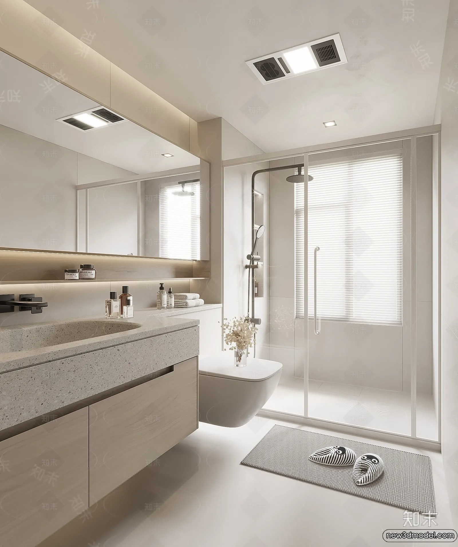 Bathroom - WC - Restroom - 3D Interior Scene - Modern Style - 057