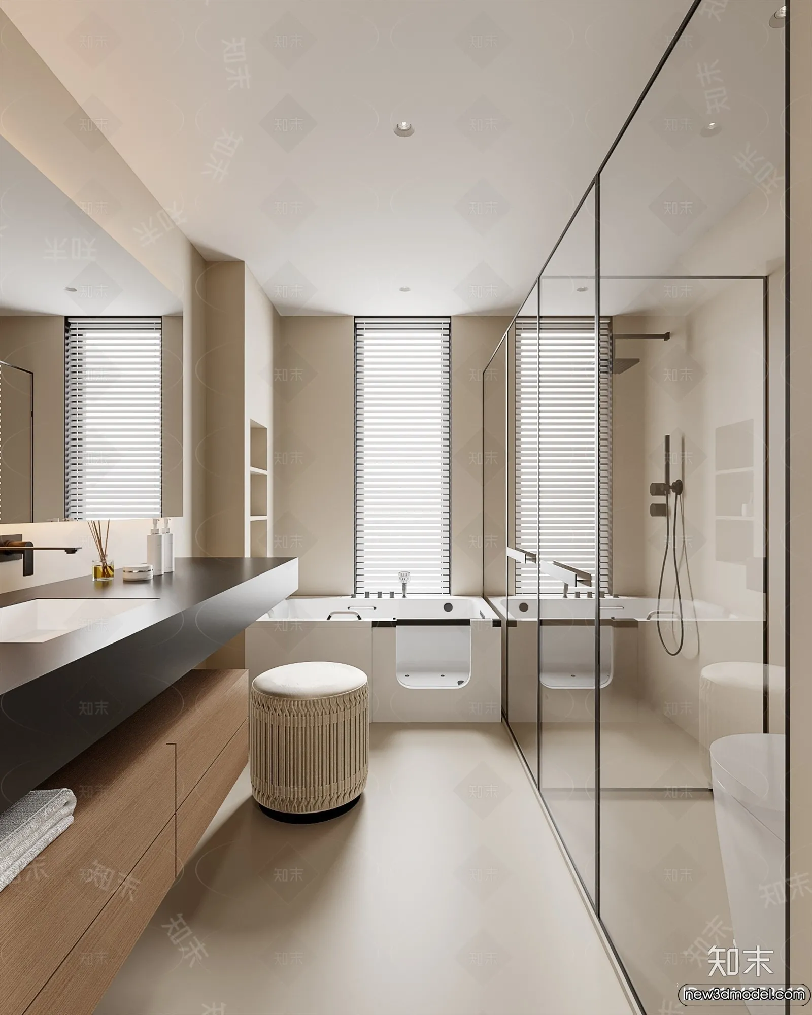 Bathroom - WC - Restroom - 3D Interior Scene - Modern Style - 110