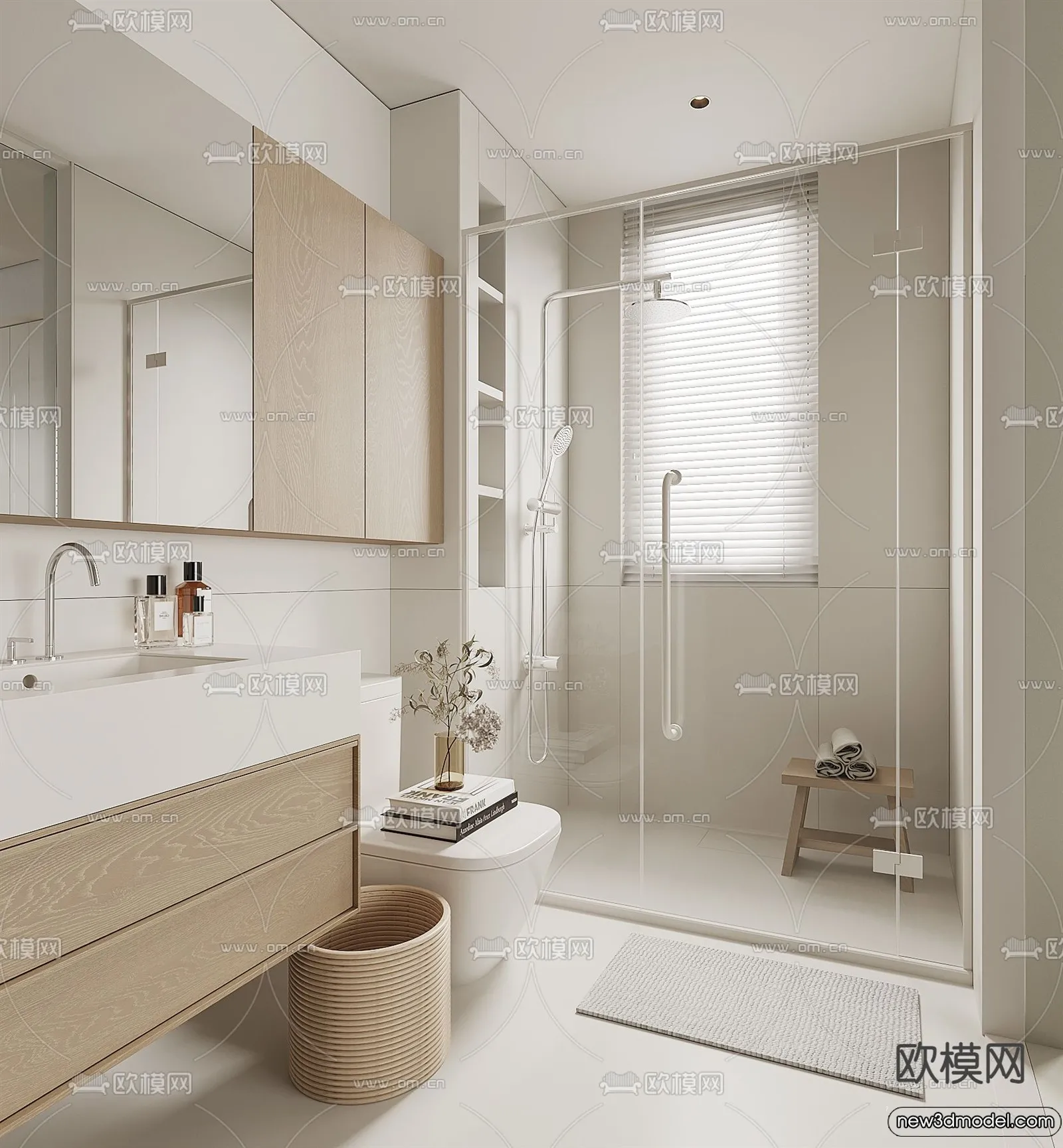 Bathroom - WC - Restroom - 3D Interior Scene - Modern Style - 125