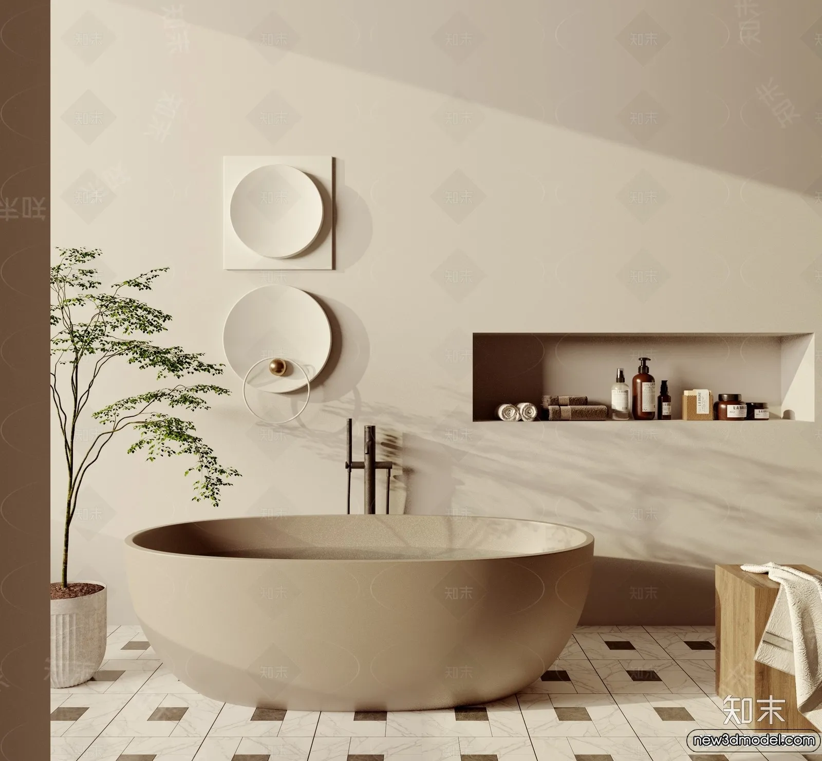 Bathroom - WC - Restroom - 3D Interior Scene - Modern Style - 131