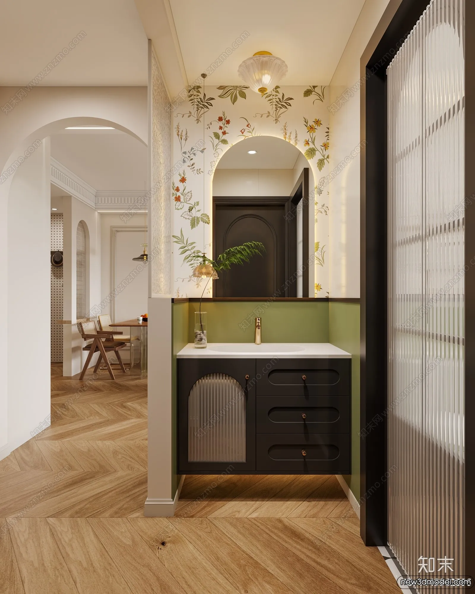 Bathroom - WC - Restroom - 3D Interior Scene - Modern Style - 138