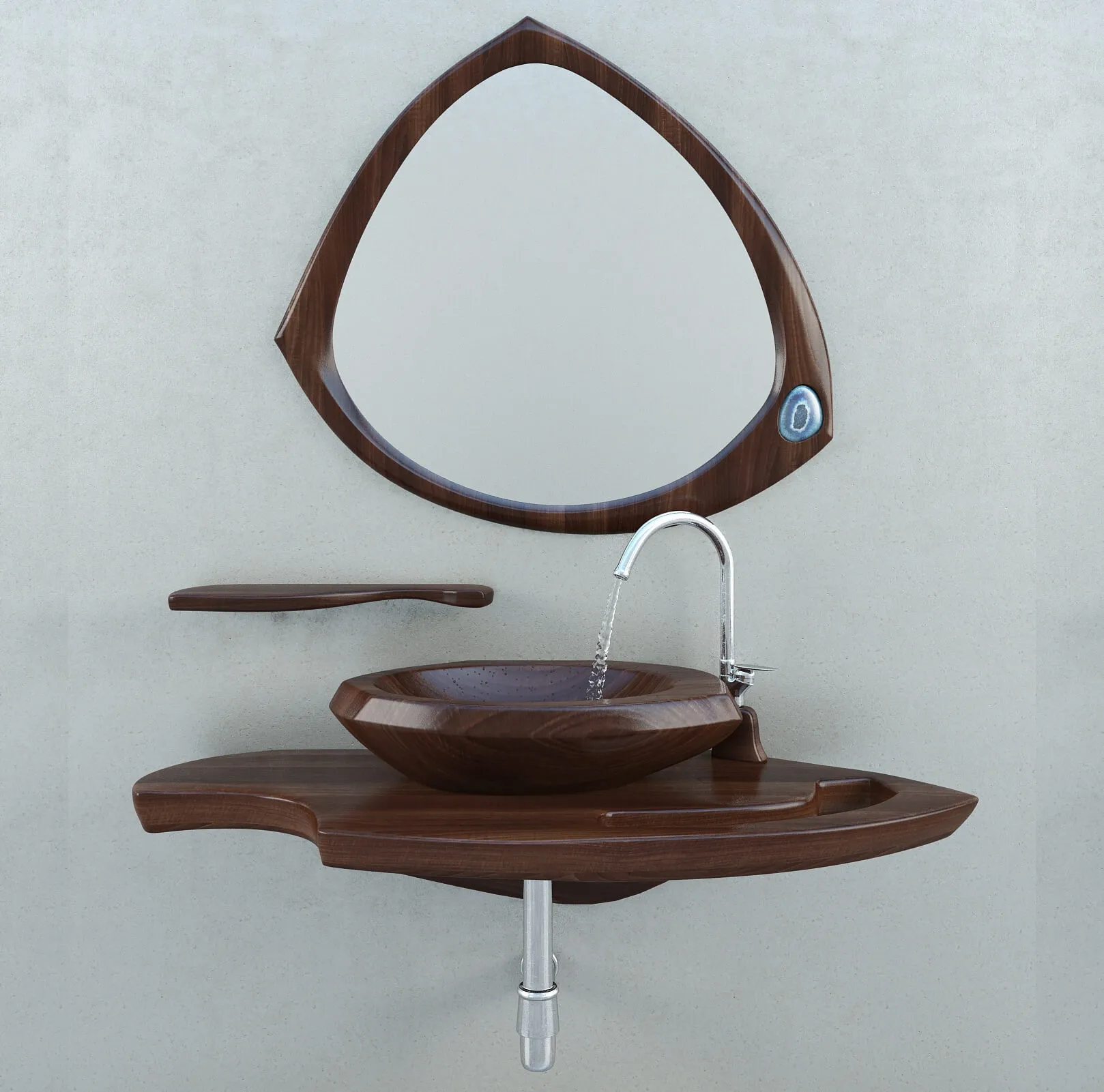 bathroom - Wood  wahbasin 3D Model