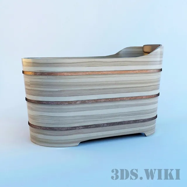 bathroom - Wooden Bath 3D Model