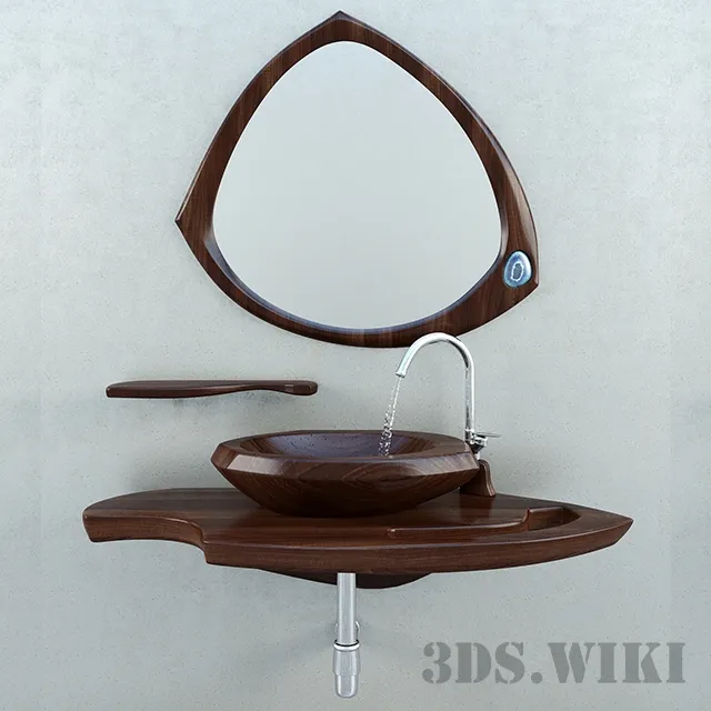 bathroom - Wooden sink 3D Model