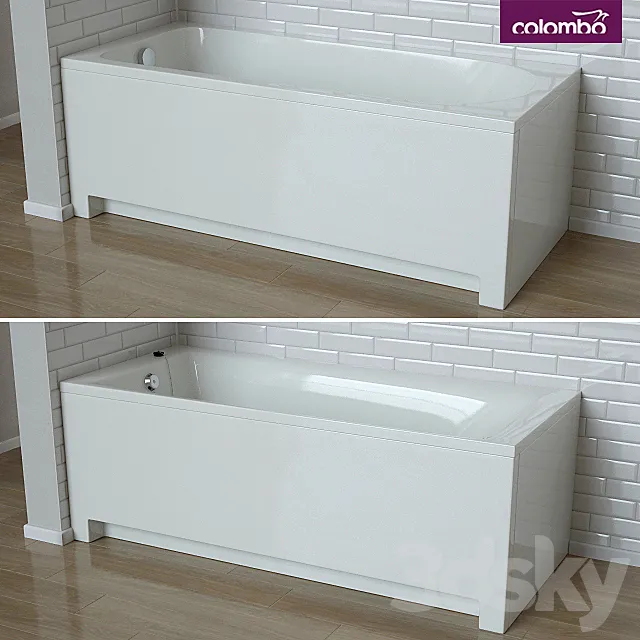 Baths "Accent" "Fortune" with universal front and side panels Colombo 3D Model