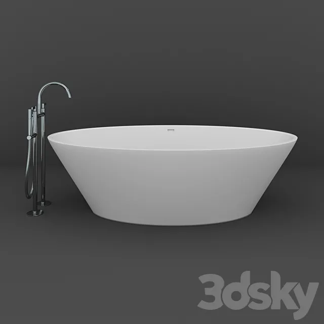 Bathtub and bathtub faucet BLINK CHIC 3D Model