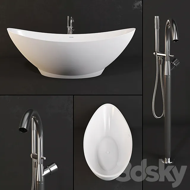 Bathtub PAA - Felice and Faucet Fantini - Nostromo 3DModel