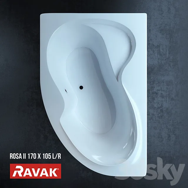 Bathtub Ravak Rosa II 170x105 L _ R 3D Model