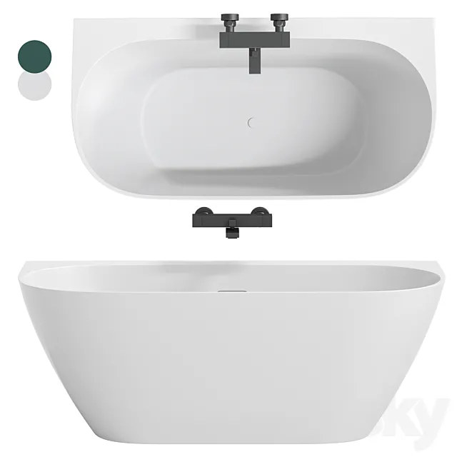 Bathtub Salini sofia wall 3D Model