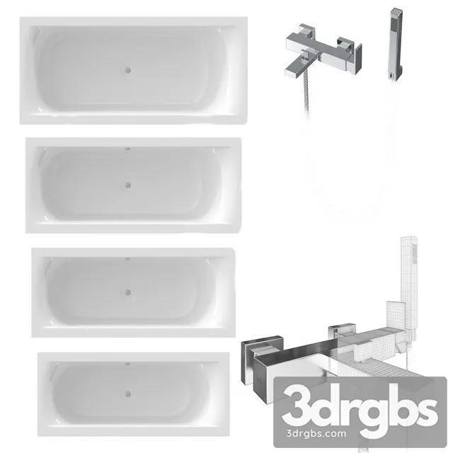 Bathtub Shower Set 3D Model Free