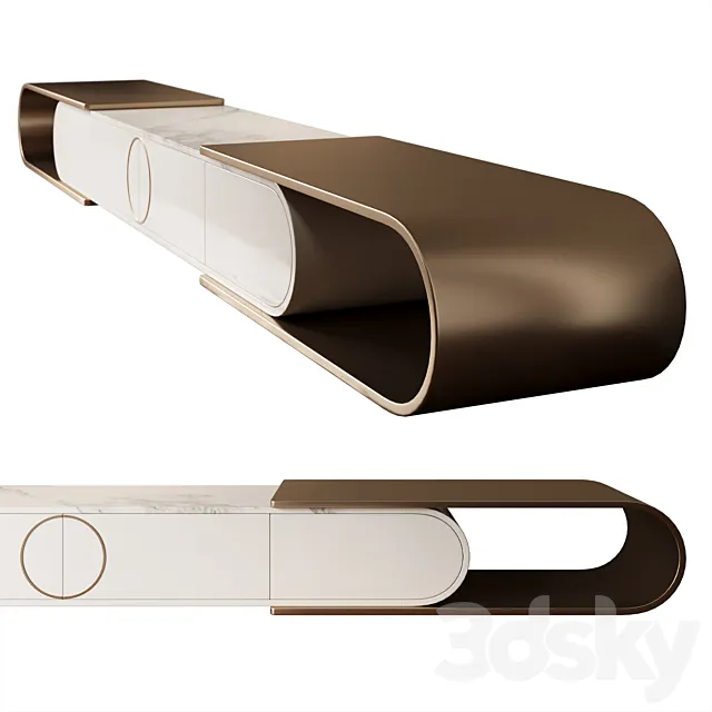 Battipaglia Slate TV Stand by Yika Home 3D Model