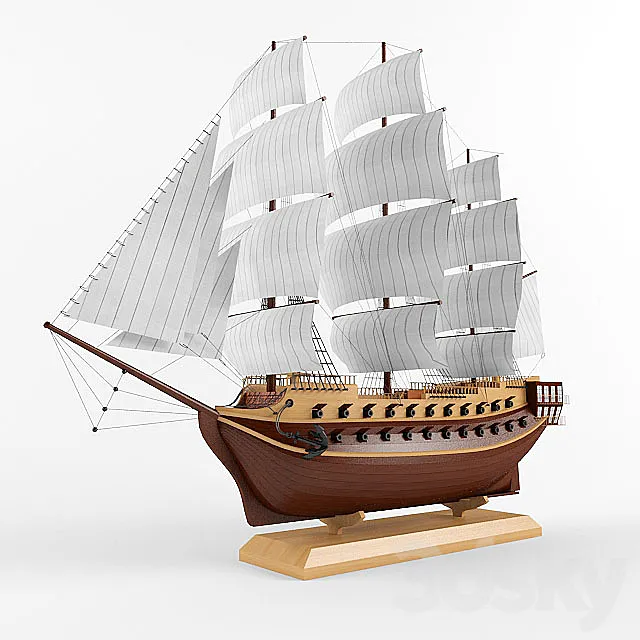 battleship (inlay) 3D Model
