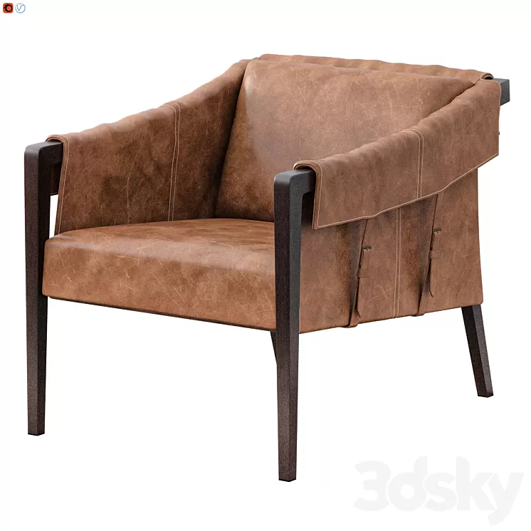 BAUER TOP-GRAIN LEATHER CHAIR (WARM TAUPE DAKOTA) 3D Model Free