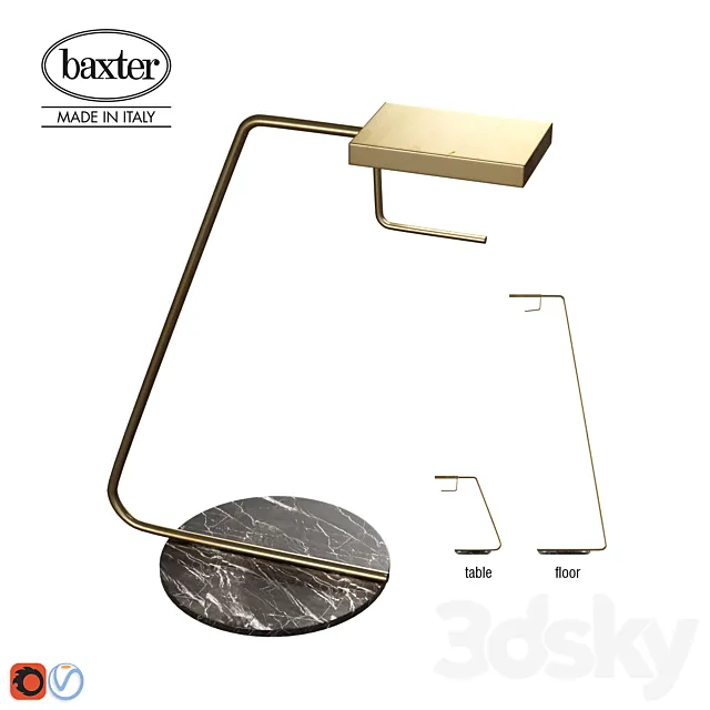 Baxter Blade table and floor lamp 3DModel