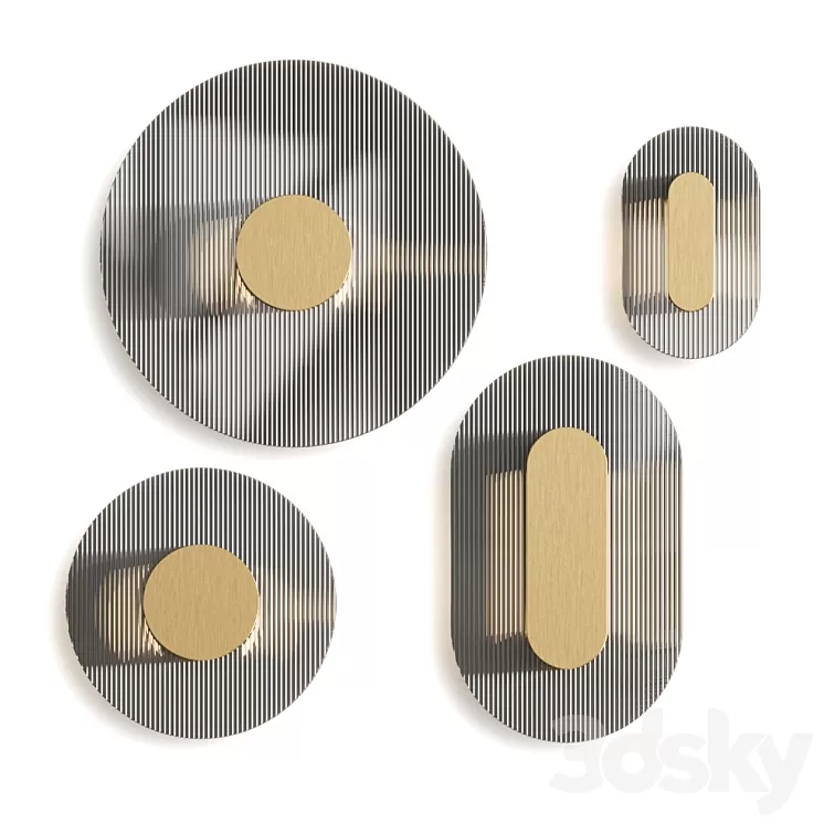 Baxter Button Wall Lamps 3D Model