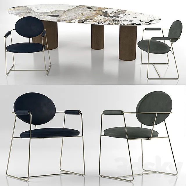 Baxter Gemma chair and Baxter Lagos table Free Download