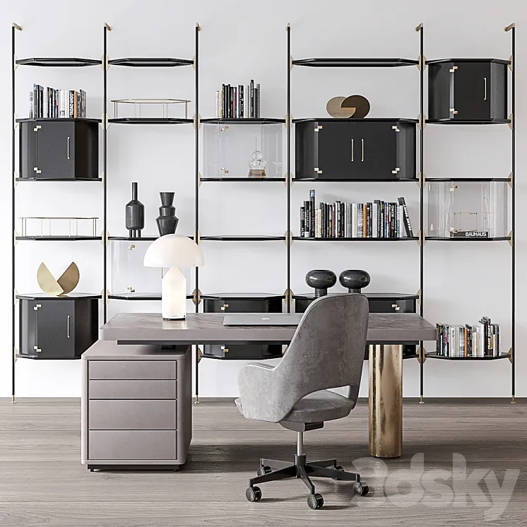 Baxter Office set 2 3D Model Free