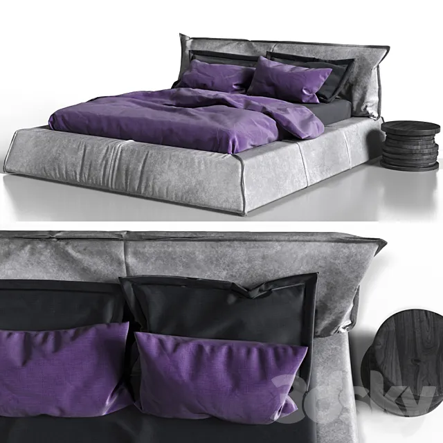 Baxter Paris Bed Baxter Bidu Small Table 3DModel