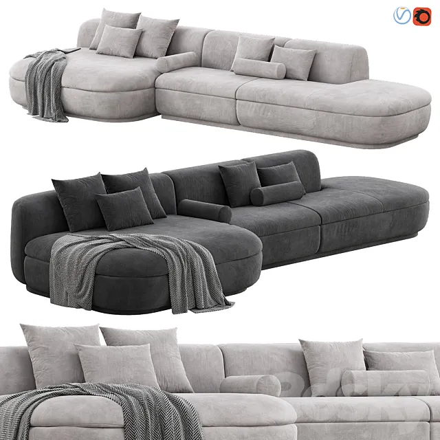 Baxter Piaf Sofa Set 2 3D Model