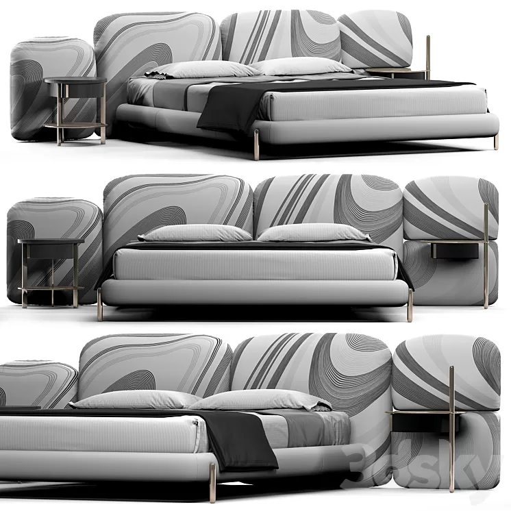 BAXTER STONE BED 3D Model Free