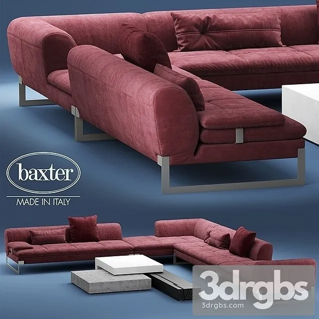 Baxter Viktor Corner Sectional Leather Sofa 01 3D Model Free