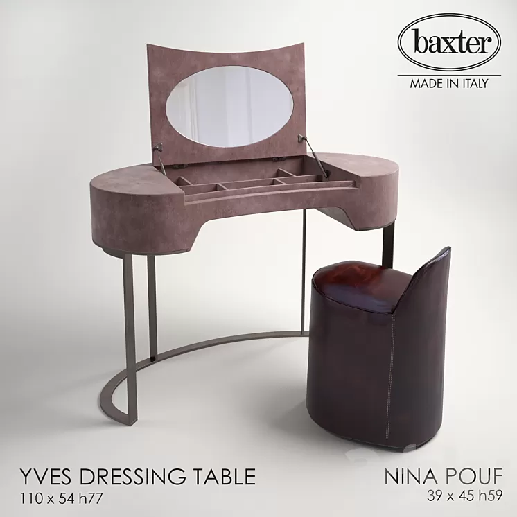 BAXTER YVES DRESSING TABLE NINA POUF 3D Model