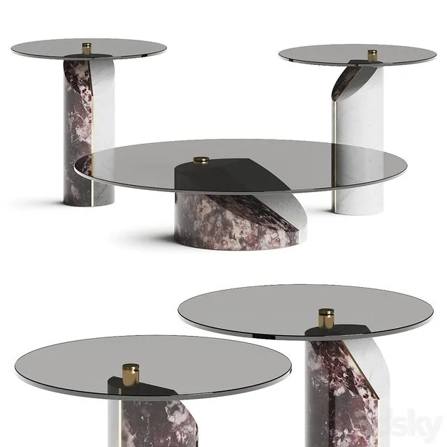 Baxter Ziggy Coffee & Side Tables 3D Model