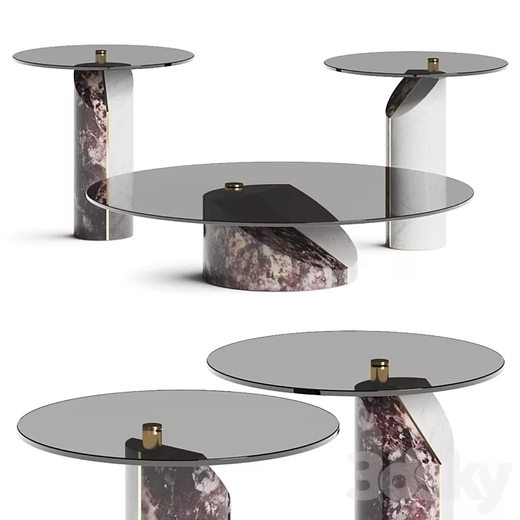 Baxter Ziggy Coffee & Side Tables 3D Model Free