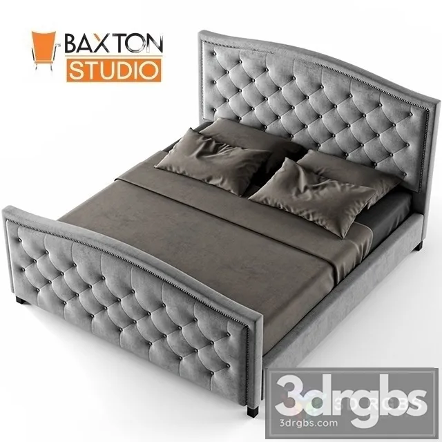 Baxton Studio Fawner Queen Upholstered Arched Platform Bed 3D Model Free