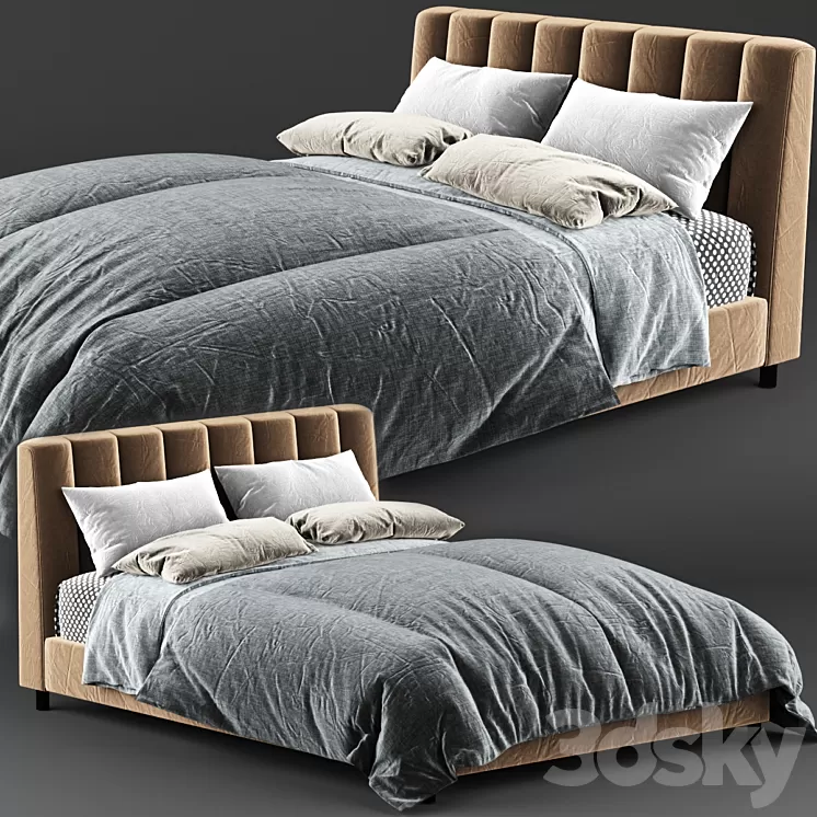 Baxton Studio Vino Modern Bed 3D Model