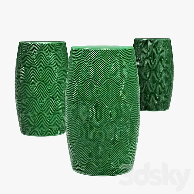 Bay isle home stave garden stool 3D Model