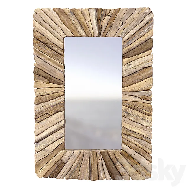 Bazar Bizar Driftwood Framed Mirror wooden Natural M 3D Model