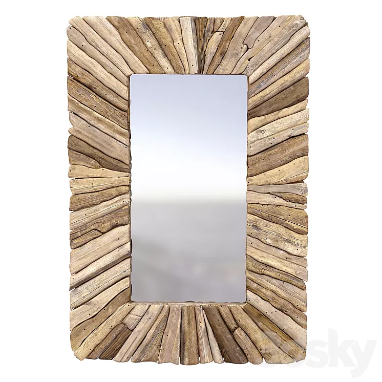 Bazar Bizar Driftwood Framed Mirror wooden Natural M 3D Model Free