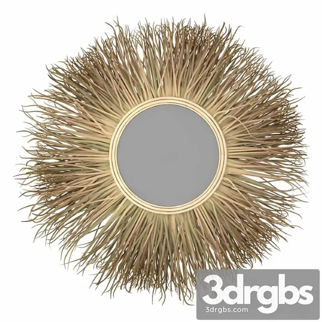Bazar Bizar Grass Mirror Round Wall Mounted Rattan Mirror 3D Model Free